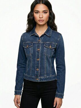 Christopher Blue Demin Jean Jacket Size Women's Medium M Normcore Western Vibes